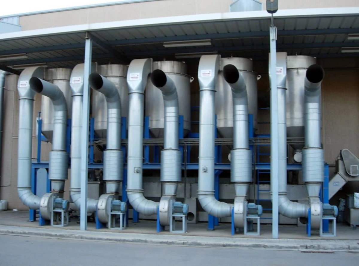 Sistema de filtración en húmedo industrial en proceso