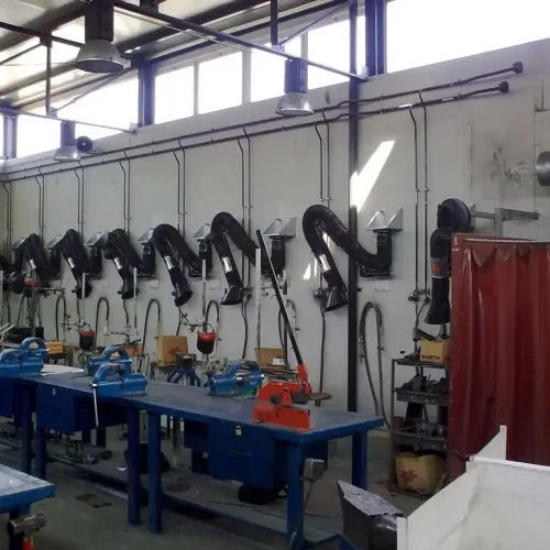 Brazos de extracción localizada para ambientes industriales