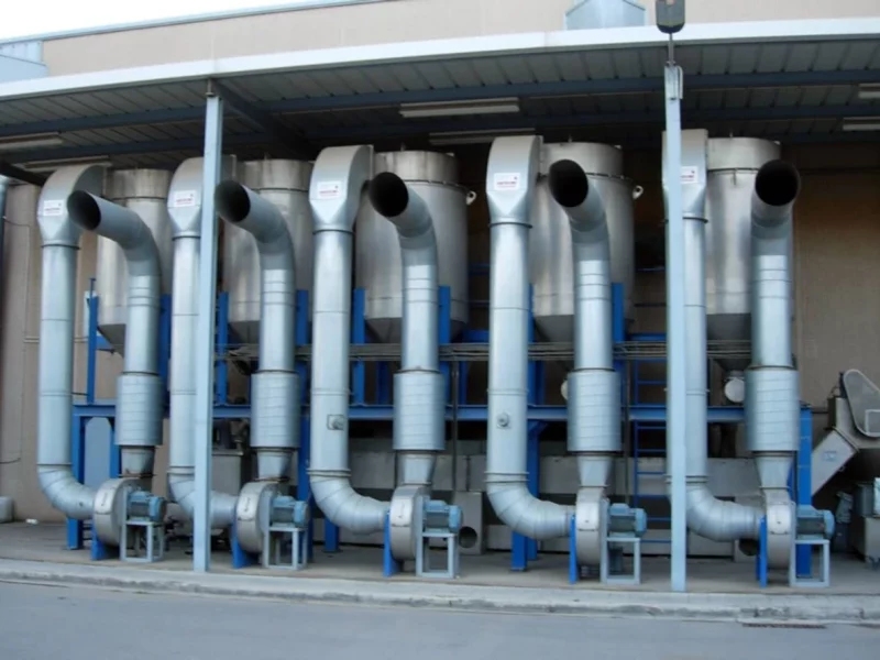 Sistema de filtración en húmedo industrial en proceso